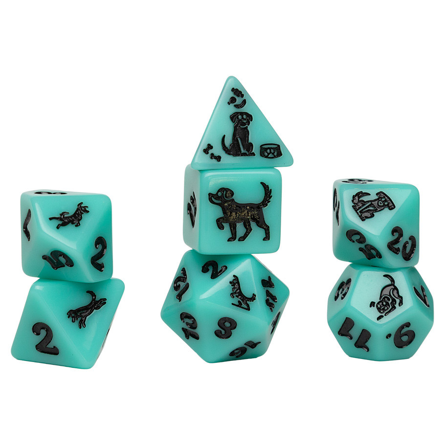 SDZ002601 Animal Dice - Seafoam Shepherd - Set of 7