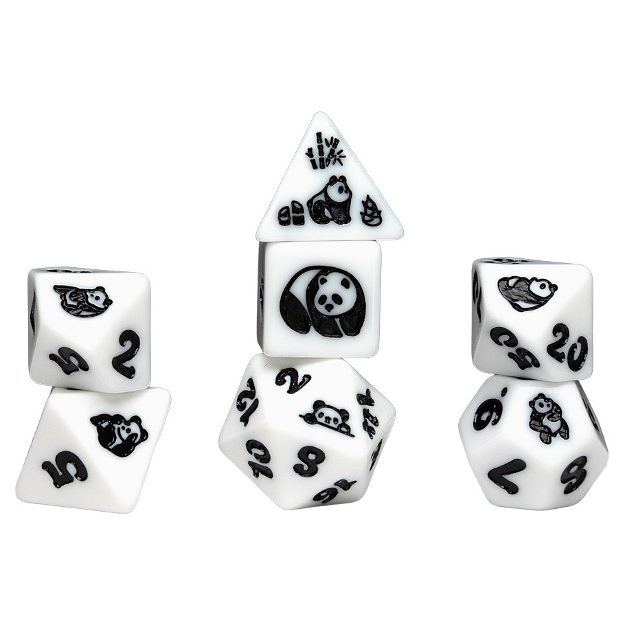 SDZ002602 Animal Dice - Moon Panda - Set of 7