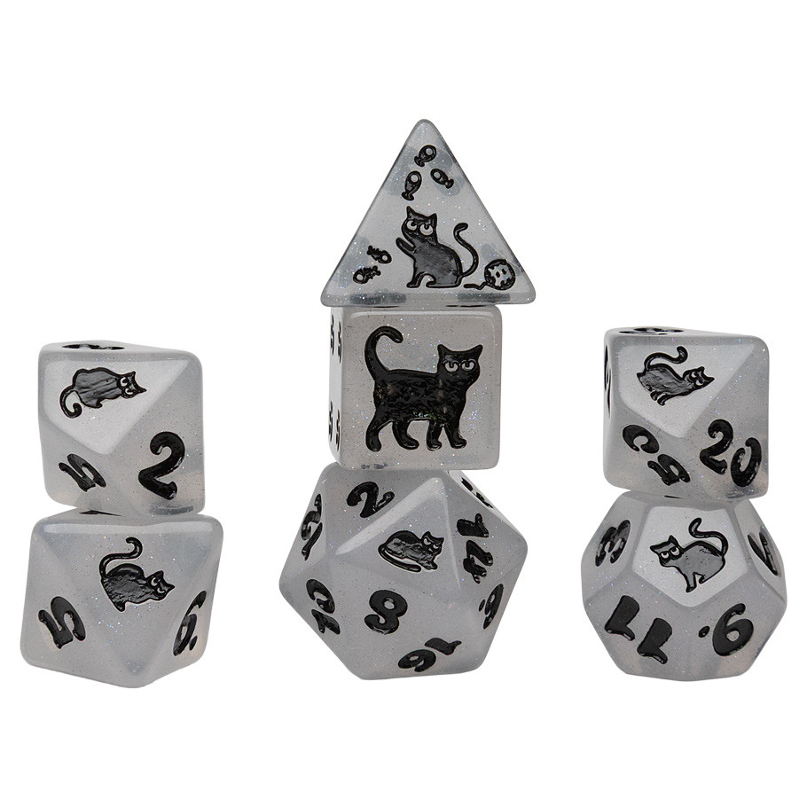 SDZ002603 Animal Dice - Shimmer paw - Set of 7