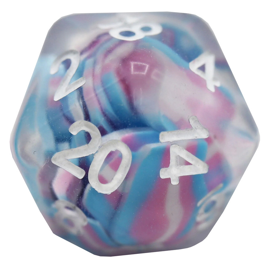 FBG2286 Transgender Flag Dice, Clear - Set of 7