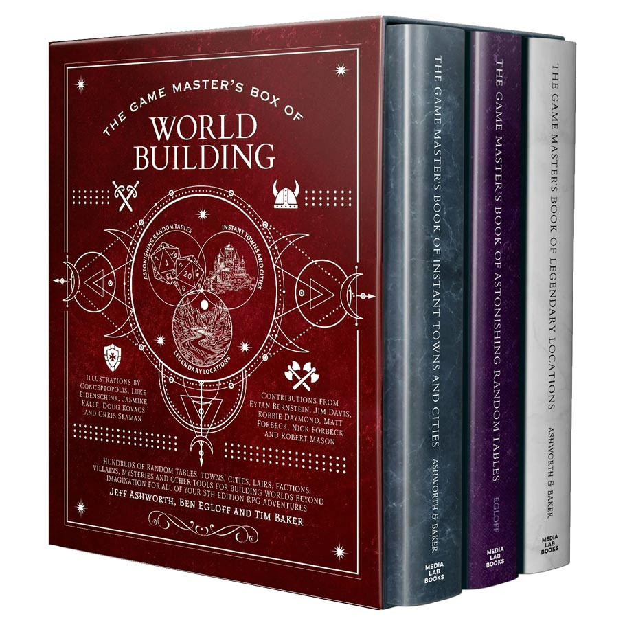 The Game Master's Box of Worldbuilding (Legendary Locations/Instant Towns and Cities/Astonishing Random Tables)