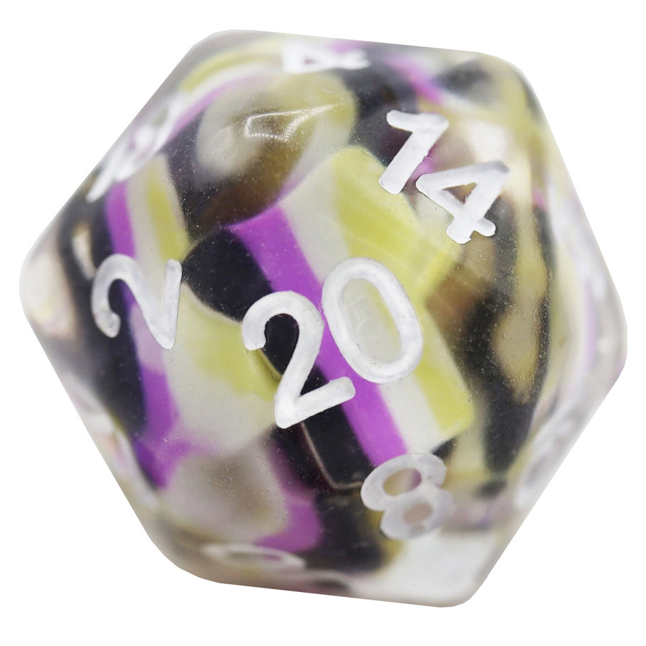 FBG2287 Nonbinary Flag Dice, Clear - Set of 7