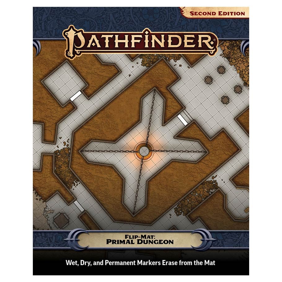 PZO11033-FM Pathfinder 2E Flip-Mat Primal Dungeon Playing Game