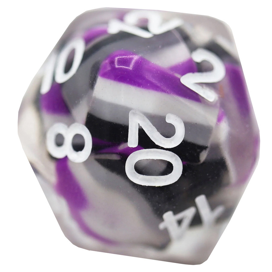 FBG2290 Asexual Flag Dice, Clear - Set of 7