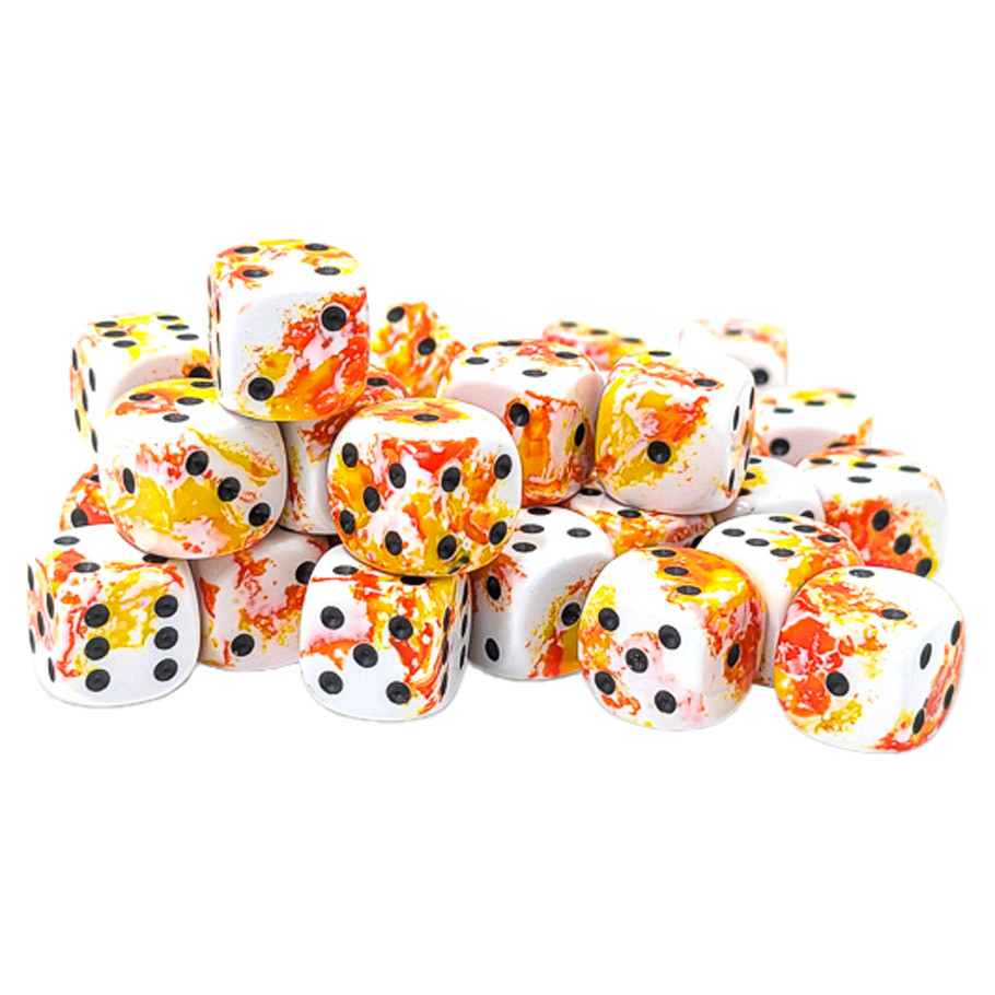 CHX24803 12 mm D6 Cube Brush Sunrise Dice - Pack of 36
