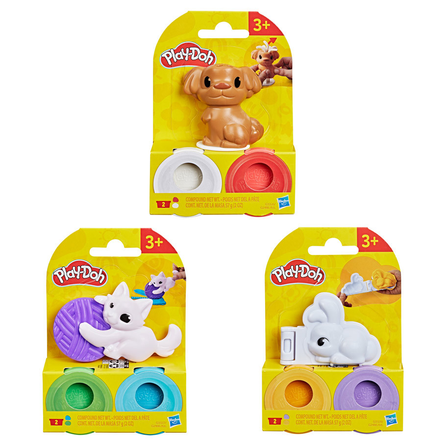 HSBG2486 Mini Pets Assortment Play Dough Set - Pack of 6