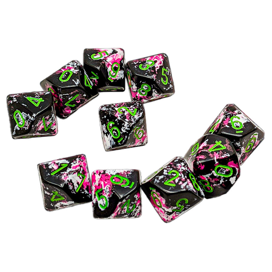 CHX24214 D10 Clamshell Brush Paint Ball Dice - Pack of 10