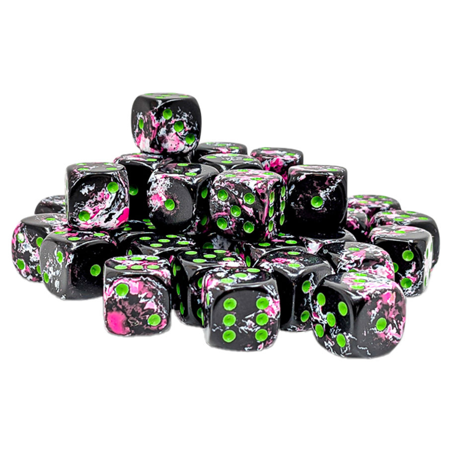 CHX24814 12 mm D6 Cube Brush Paint Ball Dice - Pack of 36