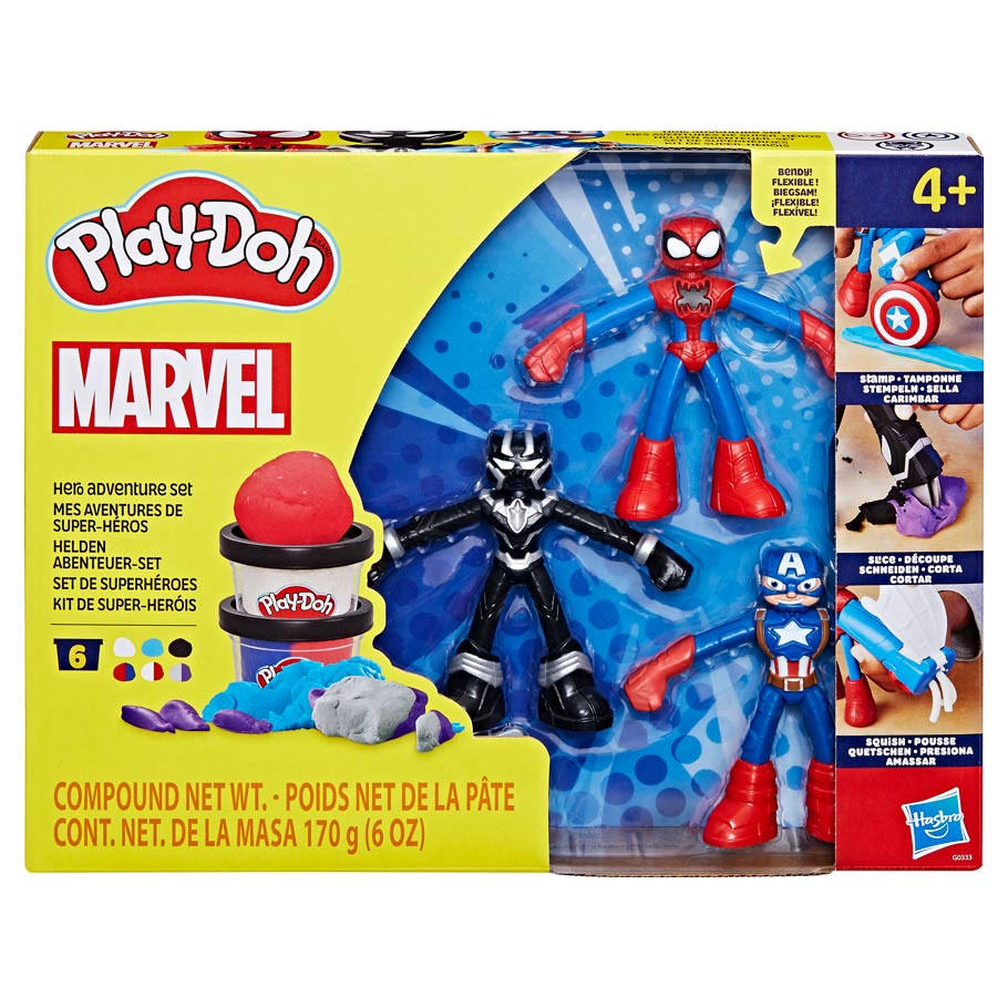 HSBG0333 Marvel Hero Adventure Set Play Dough Set - Pack of 6