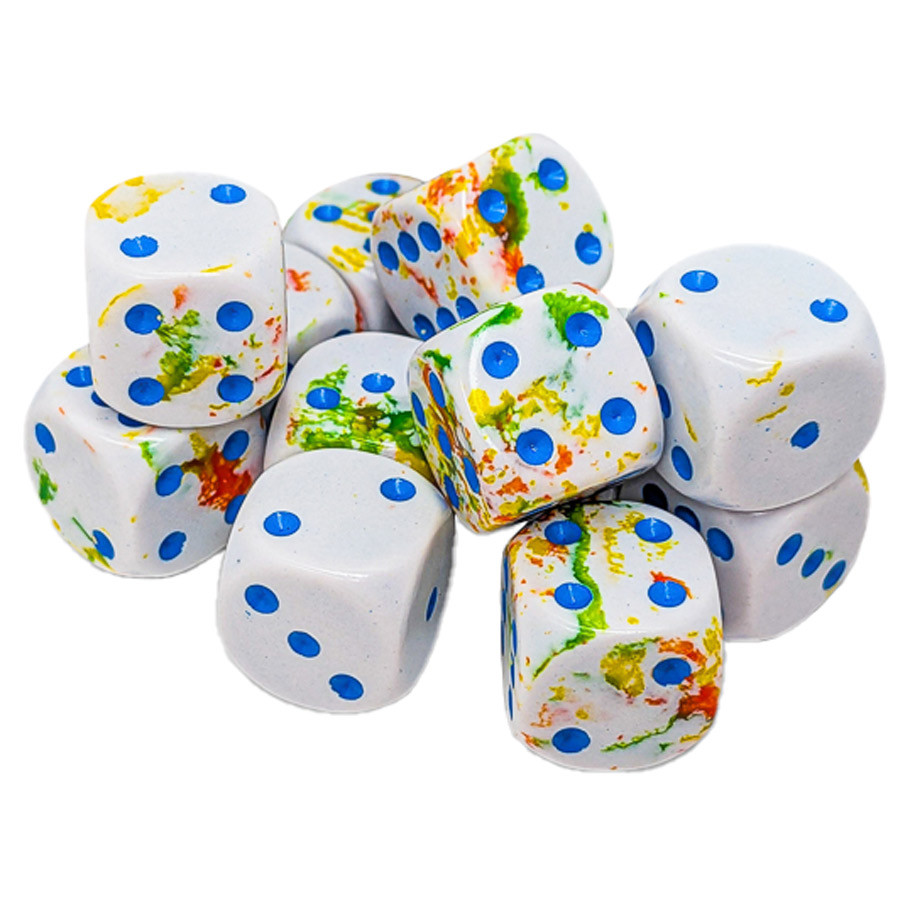 CHX24609 16 mm D6 Cube Brush Breezy Dice - Pack of 12