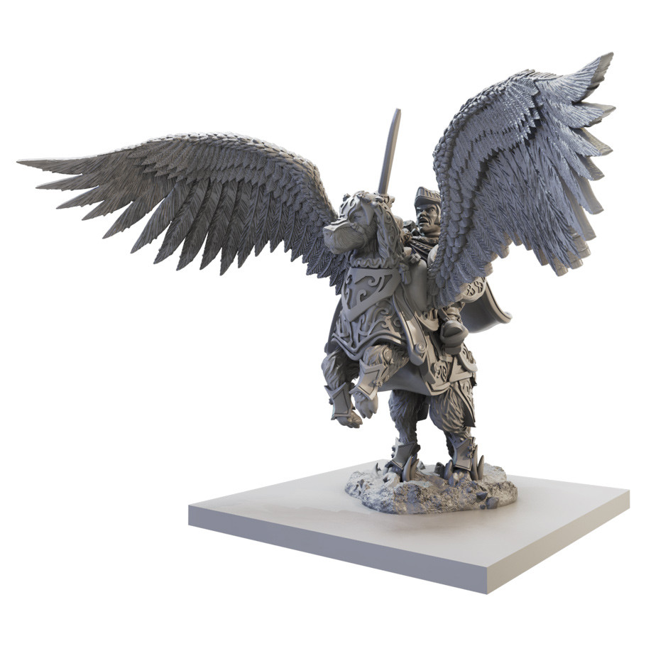 MGCKWHF201 Kings of War 4th Edition Muster Captain On Winged Aralez Miniatures