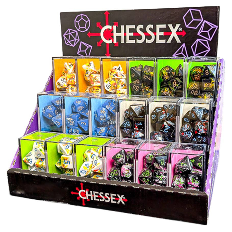 CHX29948 Brush Dice 7 Polyhedral Dice Set Sampler, Set of 18