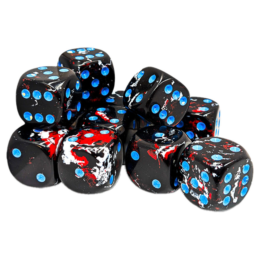 CHX24608 16 mm D6 Cube Brush Dark Side Dice - Pack of 12