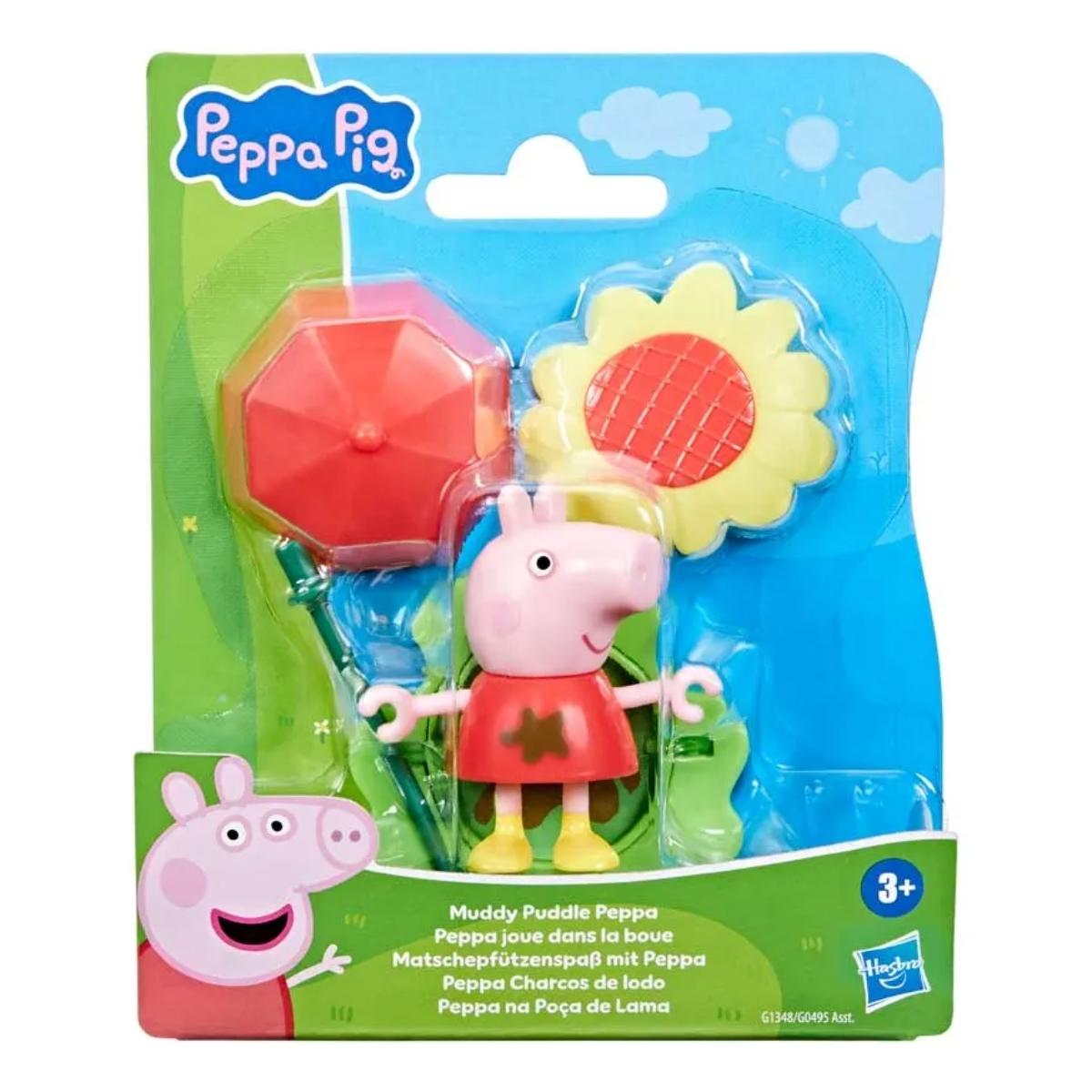 HSBG0495 7 cm Peppa Pig Muddy Puddle Friends Figure Set - 6 Piece