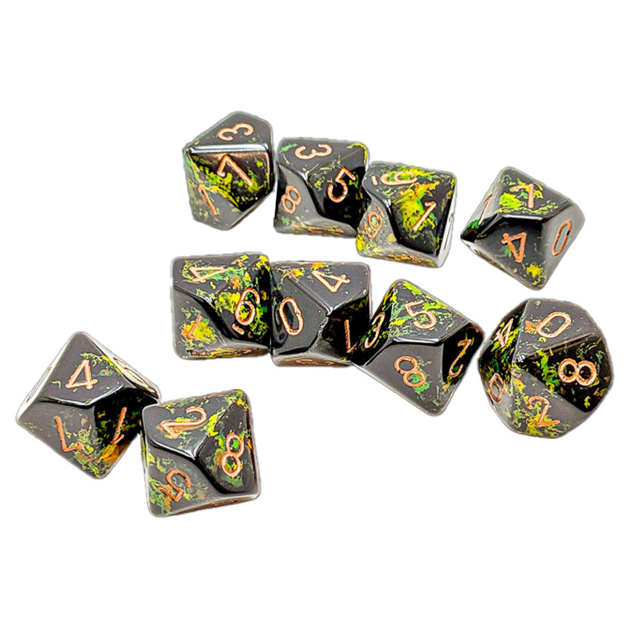 CHX24205 D10 Clamshell Brush Deep Forest Dice - Pack of 10