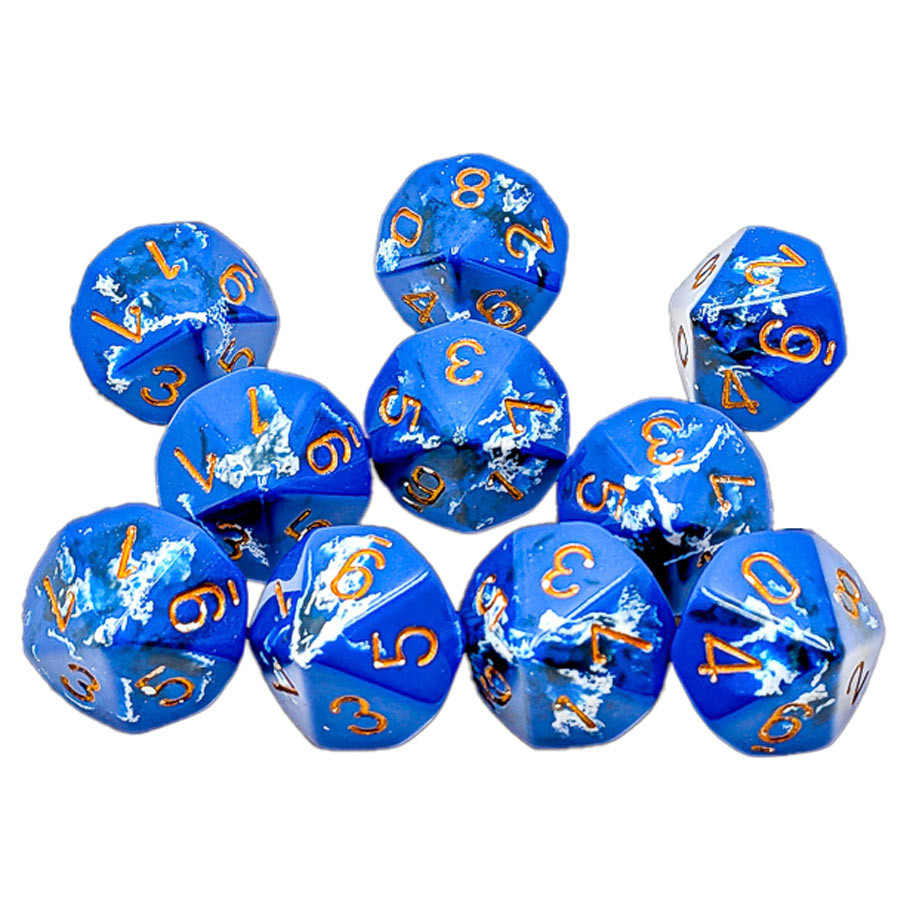 CHX24206 D10 Clamshell Brush Water Break Dice - Pack of 10