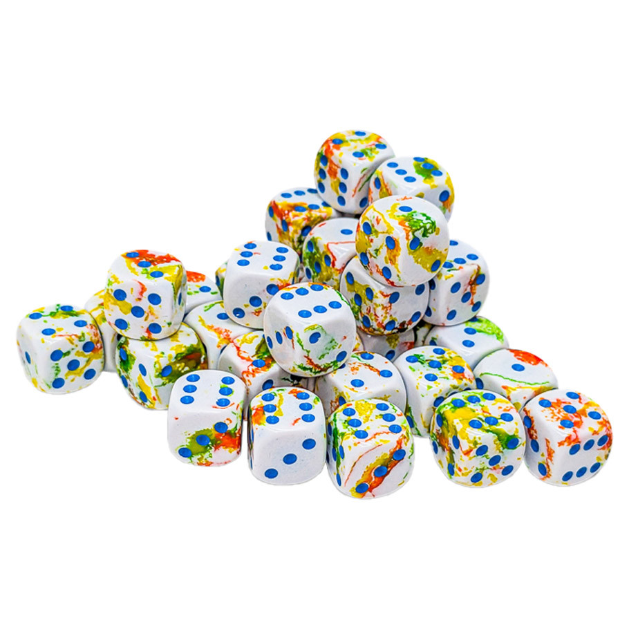 CHX24809 12 mm D6 Cube Brush Breezy Dice - Pack of 36