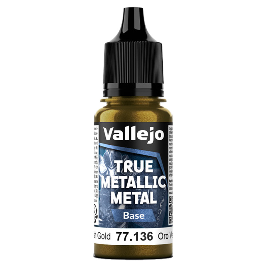 VJP77136 18 ml True Metallic Metal Base Paint, Greenish Gold