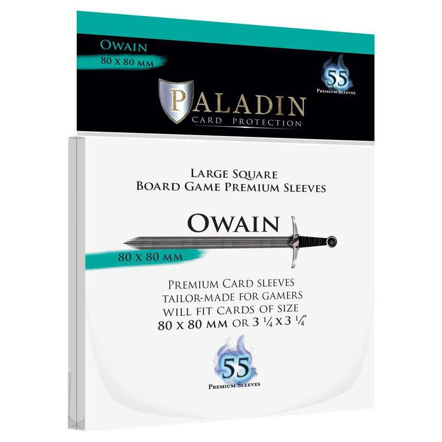 PALOWACLR 82 x 82 mm Paladin Owain Transparent Deck Protector - 55 Piece