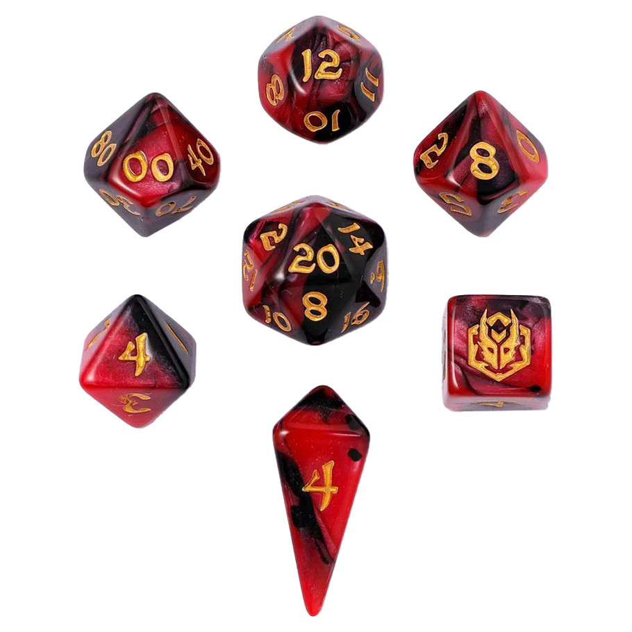 HYO2038 Mini Polymer Blood Pact Dice - Set of 7