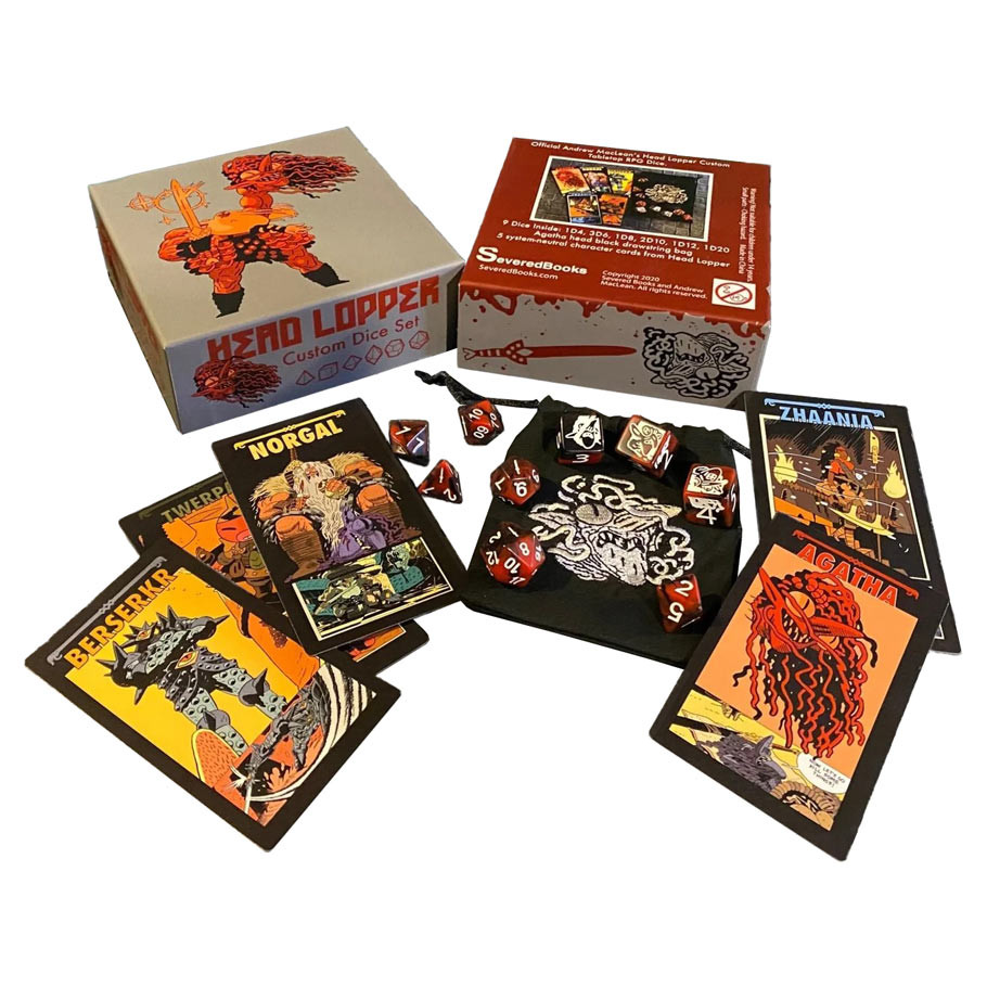 SBXDI019 Headlopper Custom Dice & Card Set for Role Playing Game