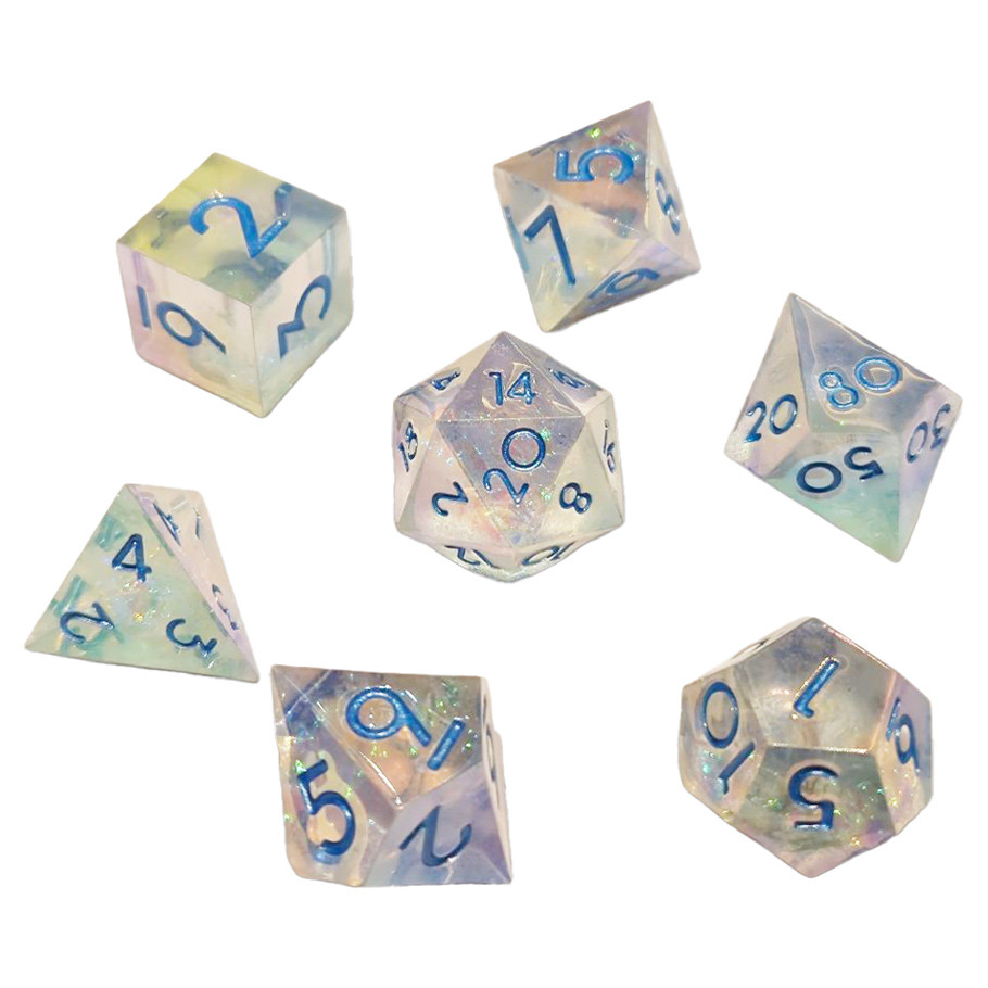 CHR60191 Sharp Resin Icy Sparkle Dice - Set of 7