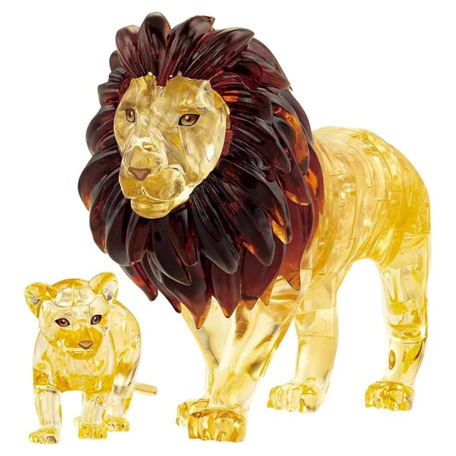 University Games UNV31223 3D Crystal Lion & Baby Puzzle