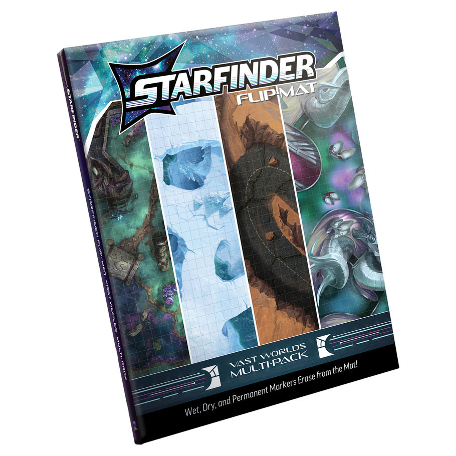 PZO21011-FM Starfinder 2E Vast Worlds Multi-Pack Flip-Mat for Role Playing Game