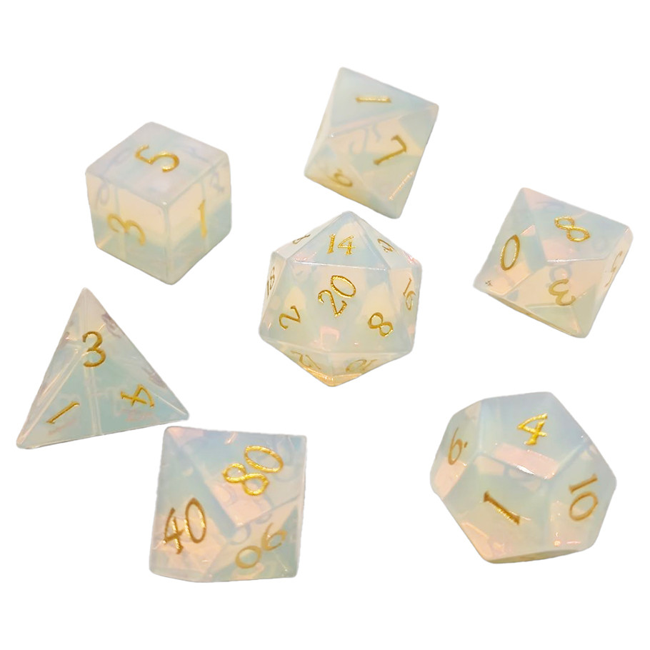 CHR60096 Gemstone Opal Dice - Set of 7