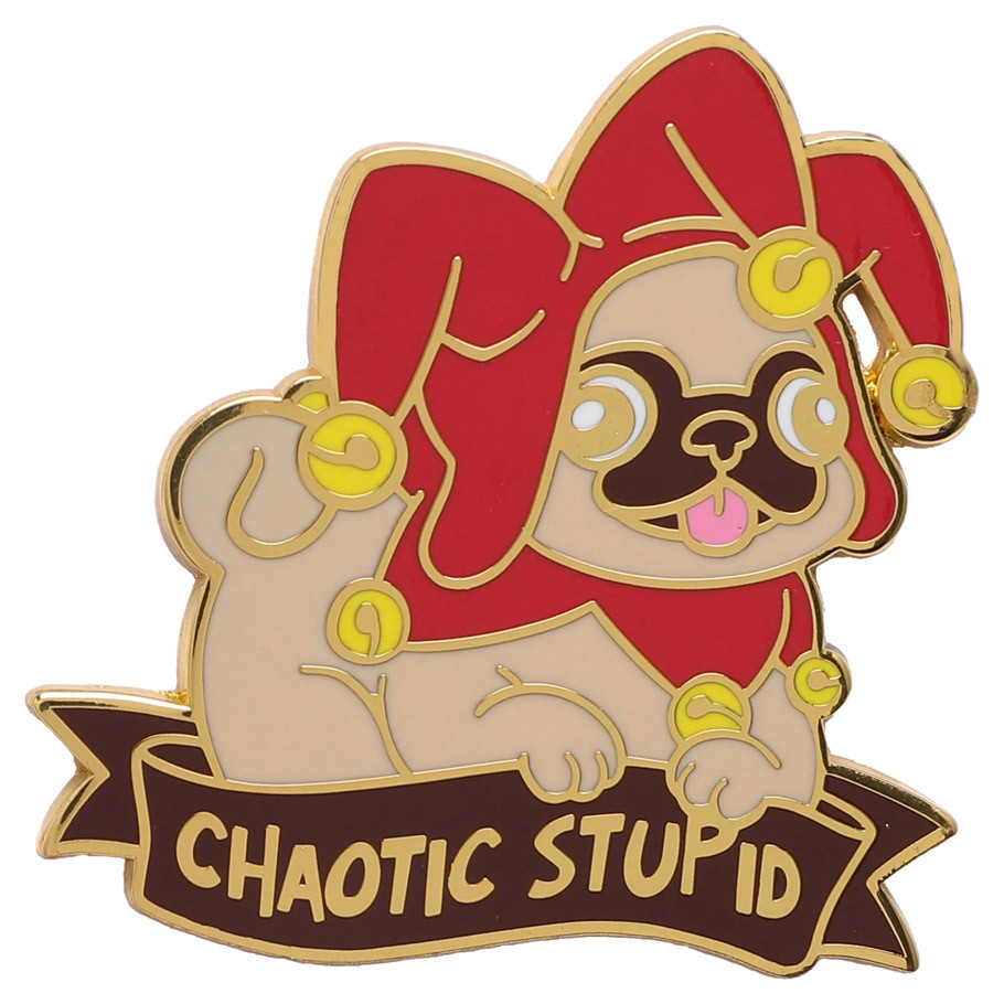 HYOPN051 Chaotic Stupid Pug Enamel Pin