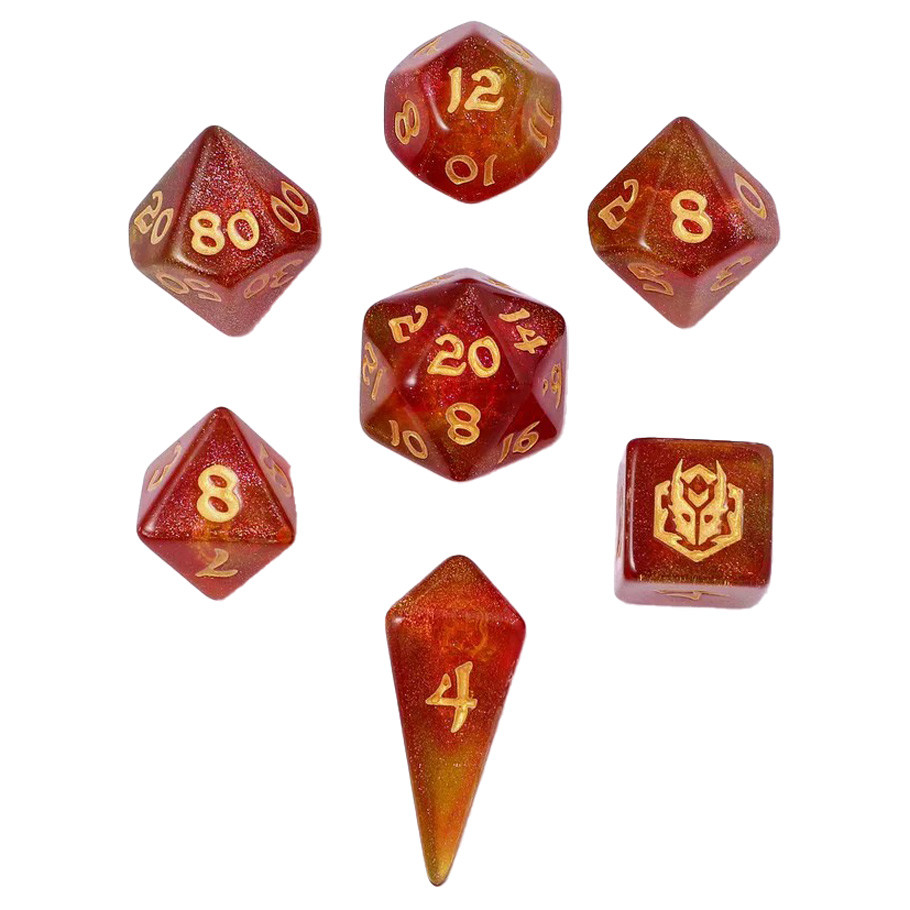 HYO2034 Mini Polymer Phoenix Feather Dice - Set of 7