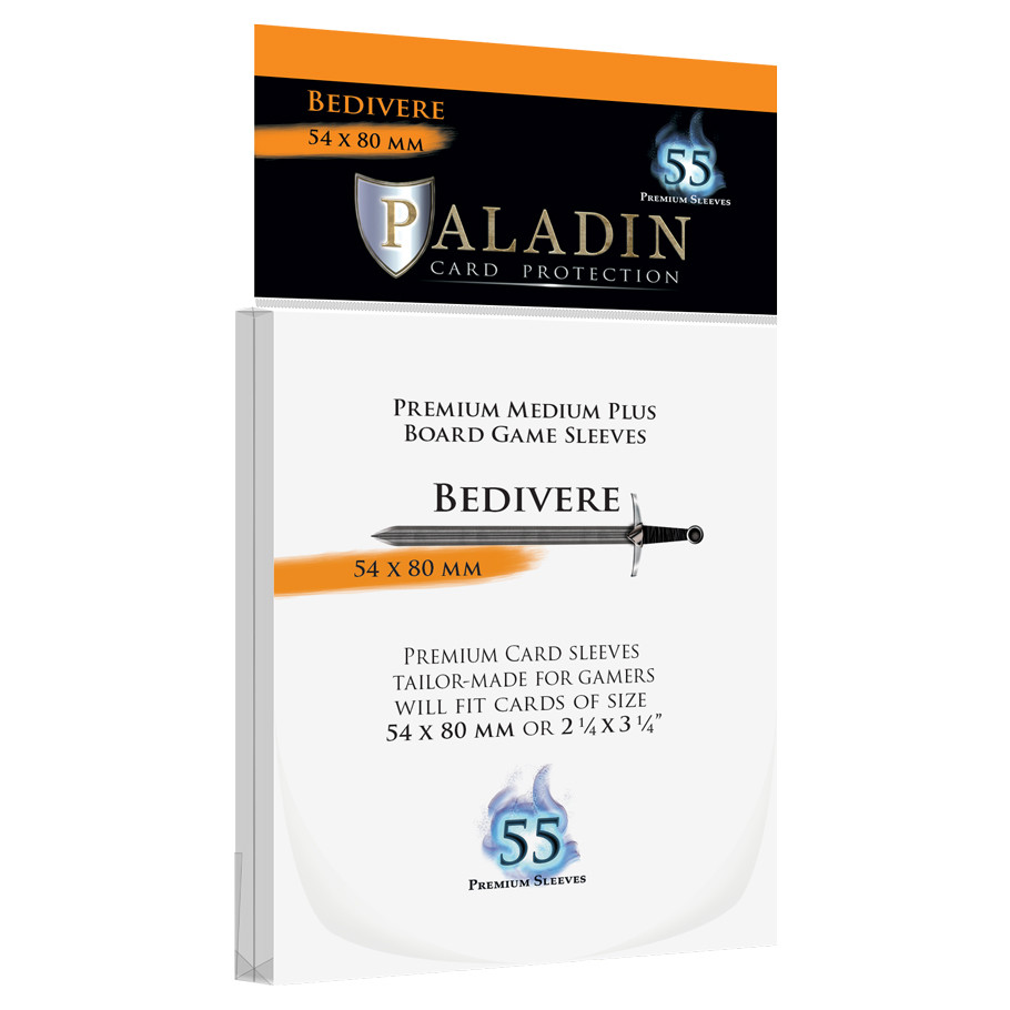 PALBEDCLR 56 x 83 mm Paladin Bedivere Transparent Deck Protector - 55 Piece