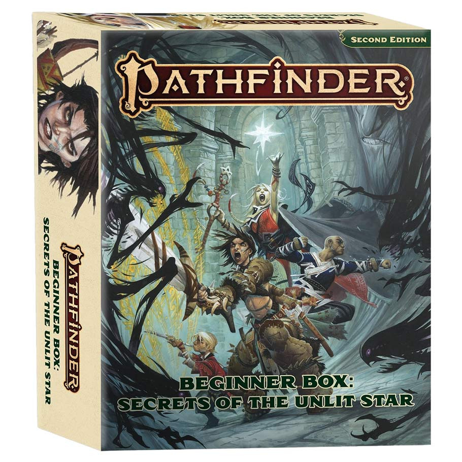 PZO12013-BX Pathfinder 2E Beginner Box Secrets of the Unlit Star Role Playing Game