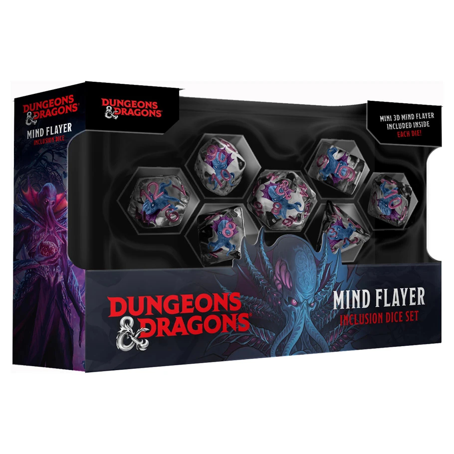 LIC10981 Dungeons & Dragons Resin Mind Flayer Dice Game - Set of 7