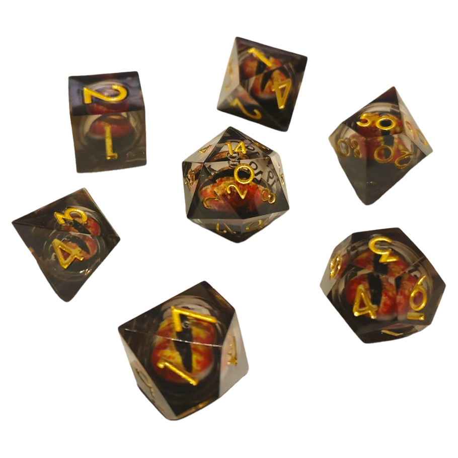 CHR60052 ICU Liquid Core Crimson Dice - Set of 7