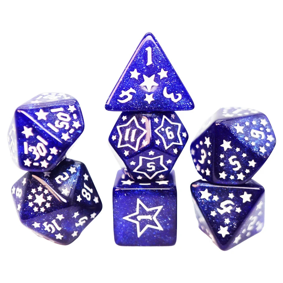 FBG2688 Shooting Stars Dice Game, Cesium - Set of 7