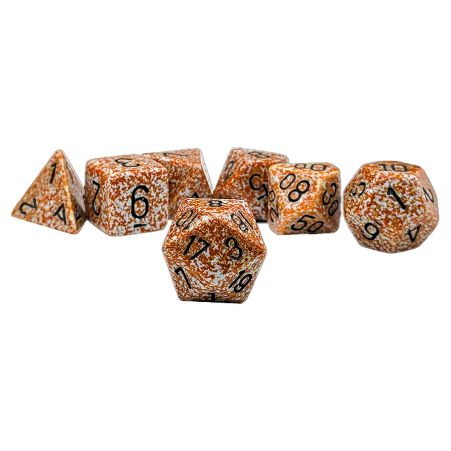 CHX25333 Speckled Dice Game, Rust - Set of 7