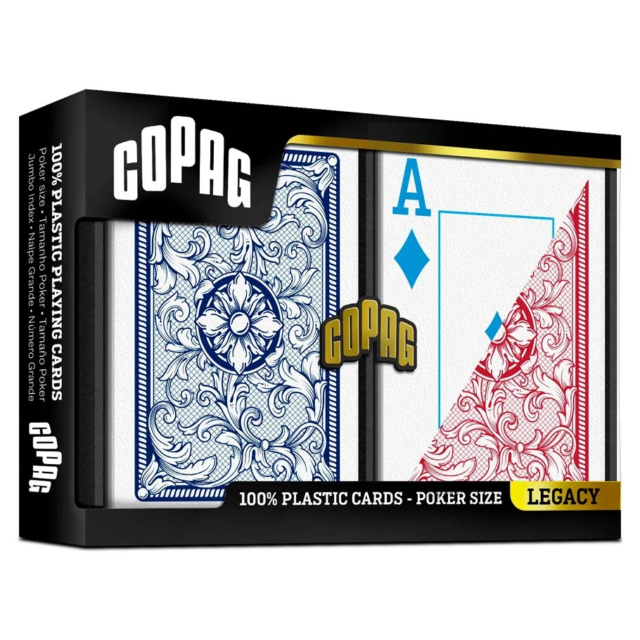 JKR130015513 4-Color  Legacy Playing Card Games, Red & Blue
