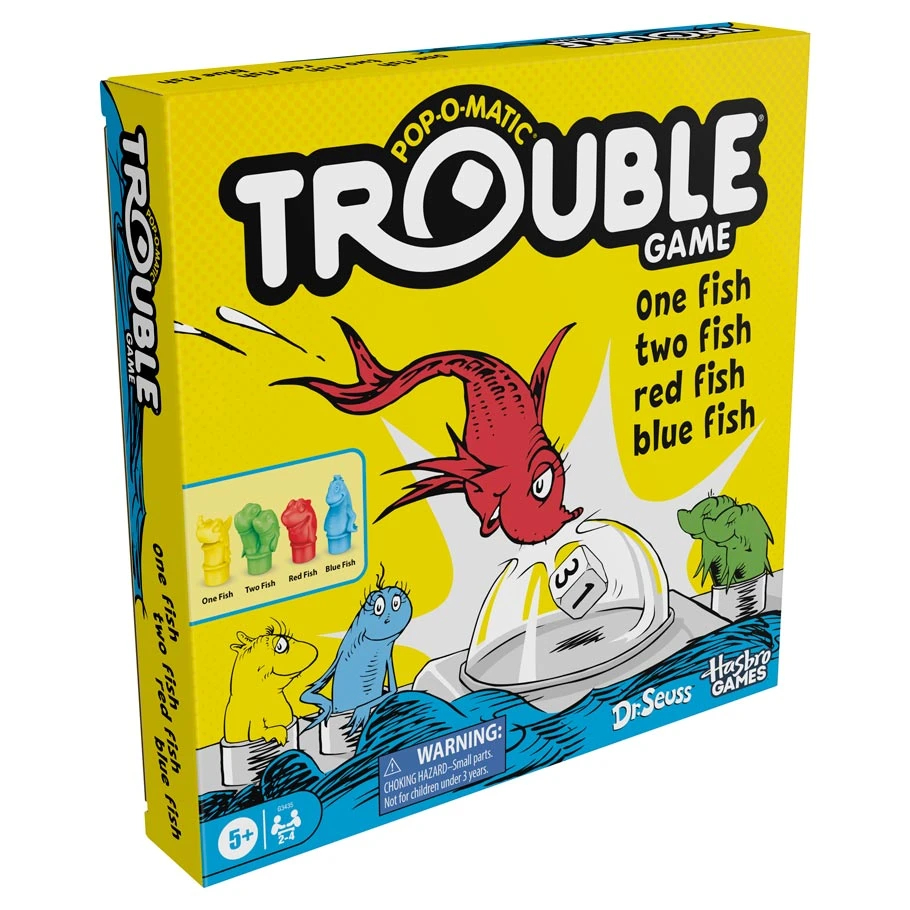 HSBG3435 Trouble 1 & 2 Fish Red & Blue Fish Board Games
