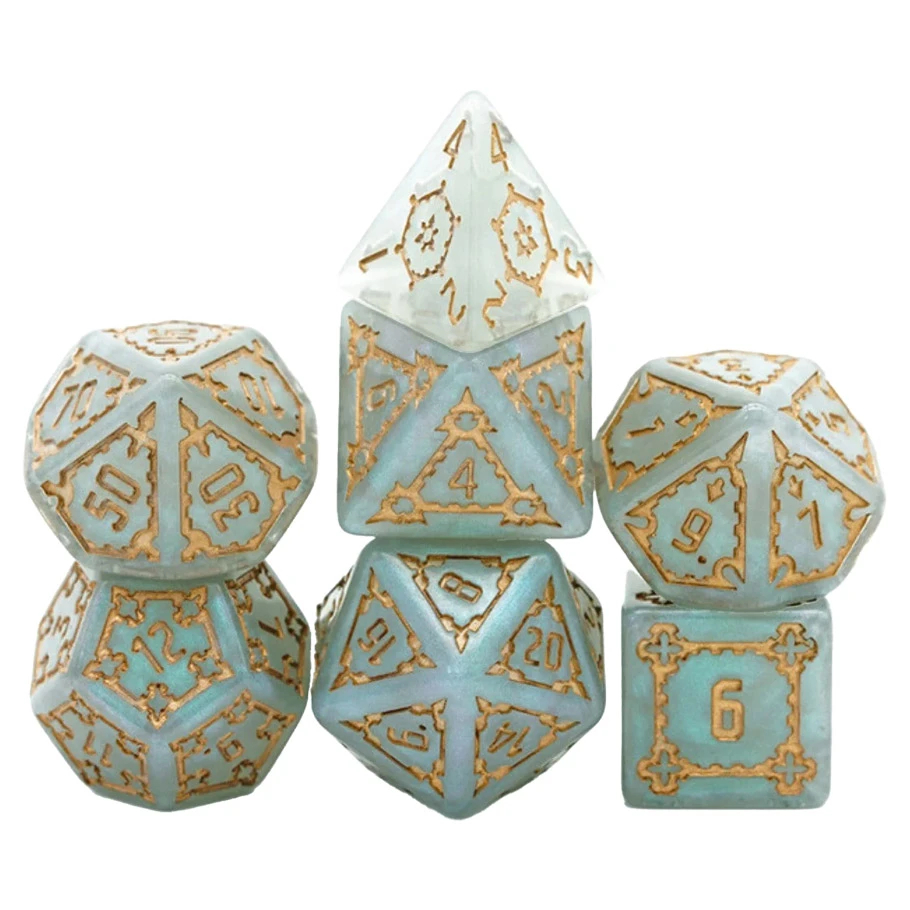 FBG1014 25 mm Castle Dice Game, Purple - Set of 7