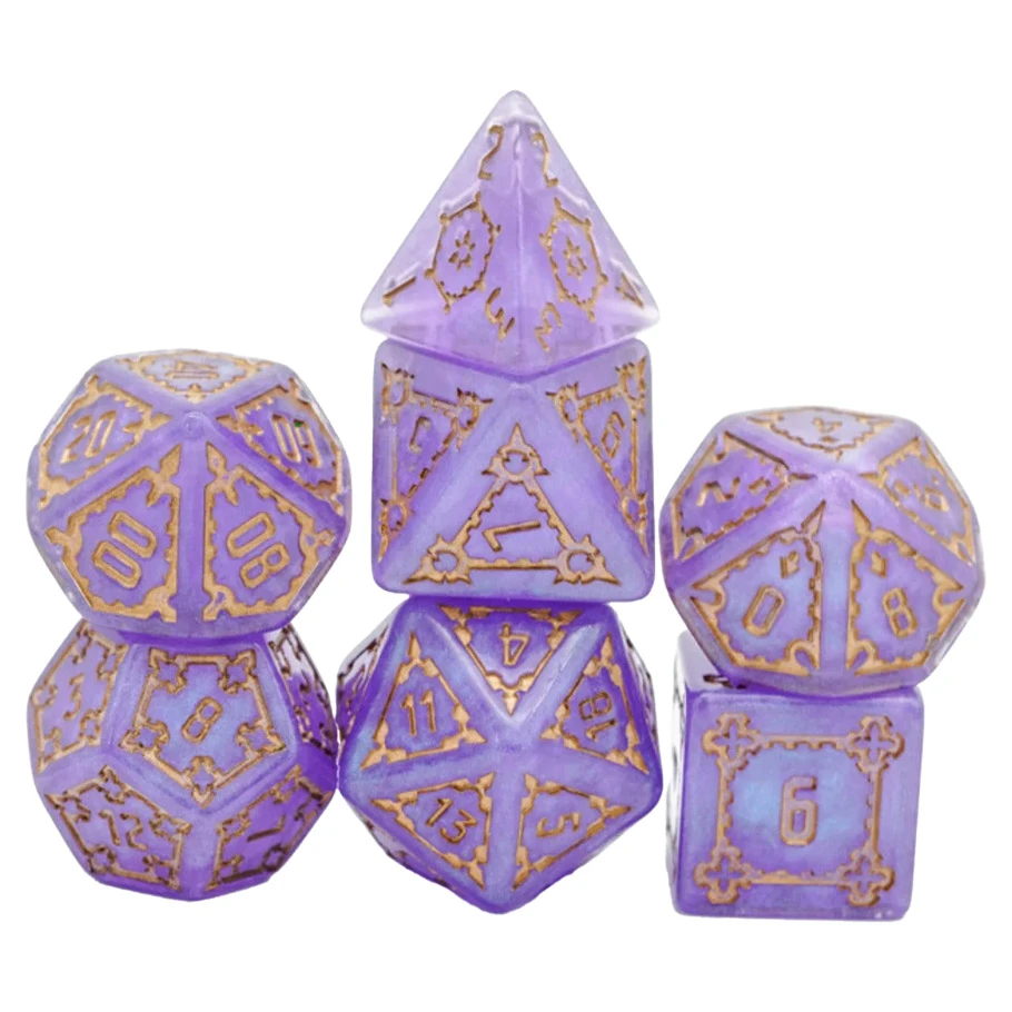 FBG1015 25 mm Castle Dice Game, Green - Set of 7