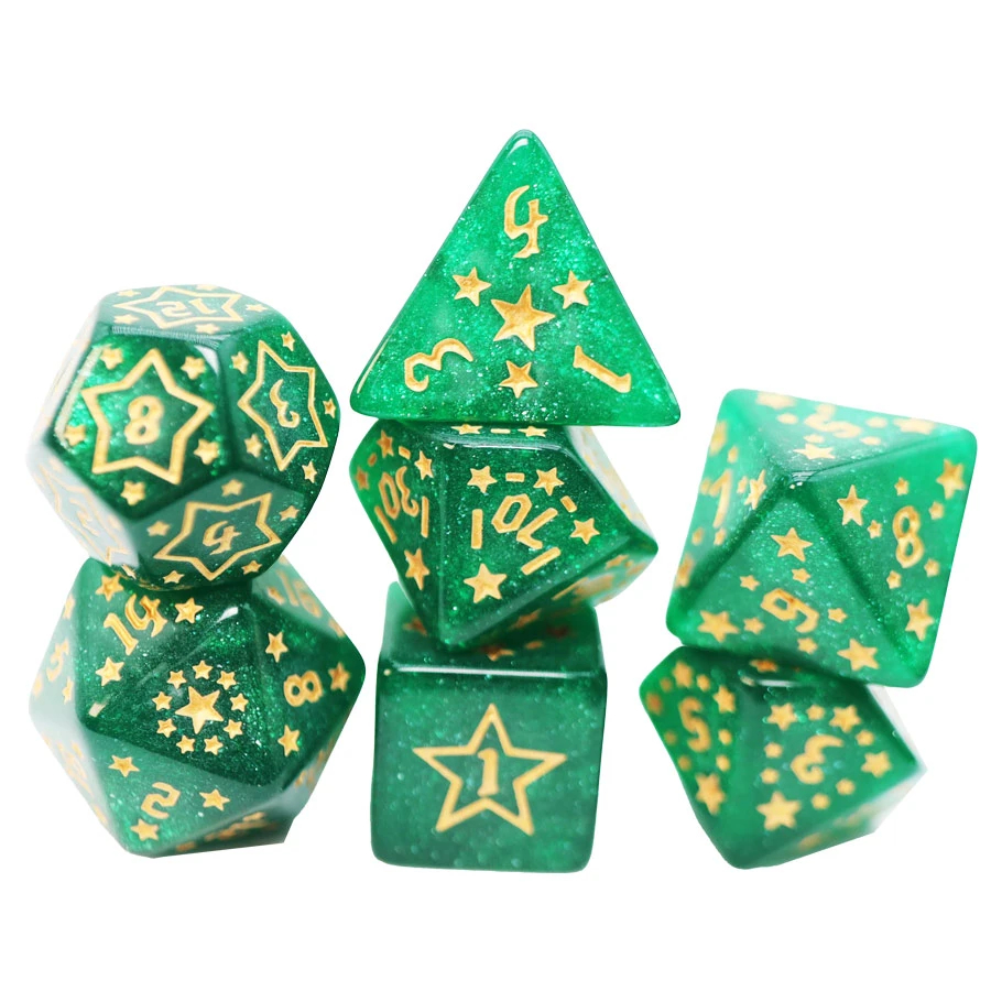 FBG2687 Shooting Stars Manganese Dice Game - Set of 7