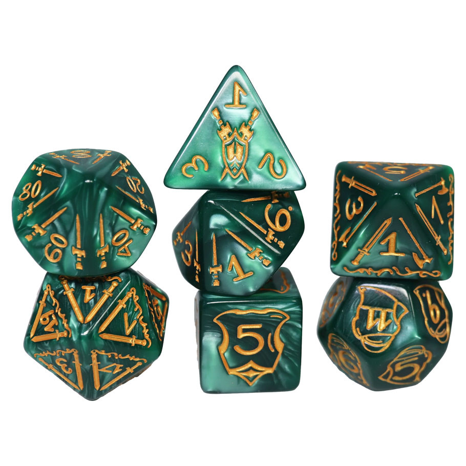 FBG2680 25 mm Queens Armory Enchanted Dice Game - Set of 7
