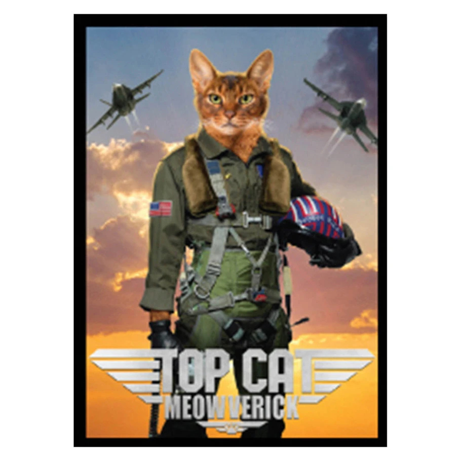 LGN16947 Double Matte White Core-Movie Cats-Top Cat Meowverick Deck Protector - 50 Piece