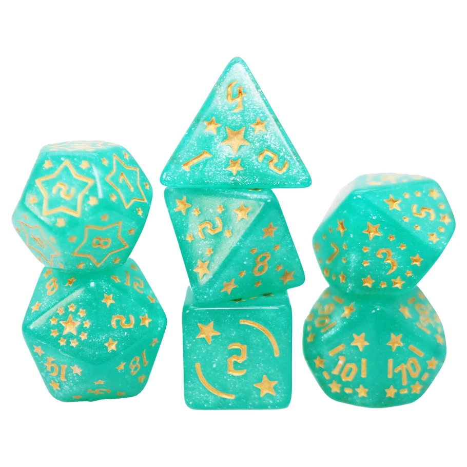 FBG2686 Shooting Stars Dice Game, Magnesium - Set of 7