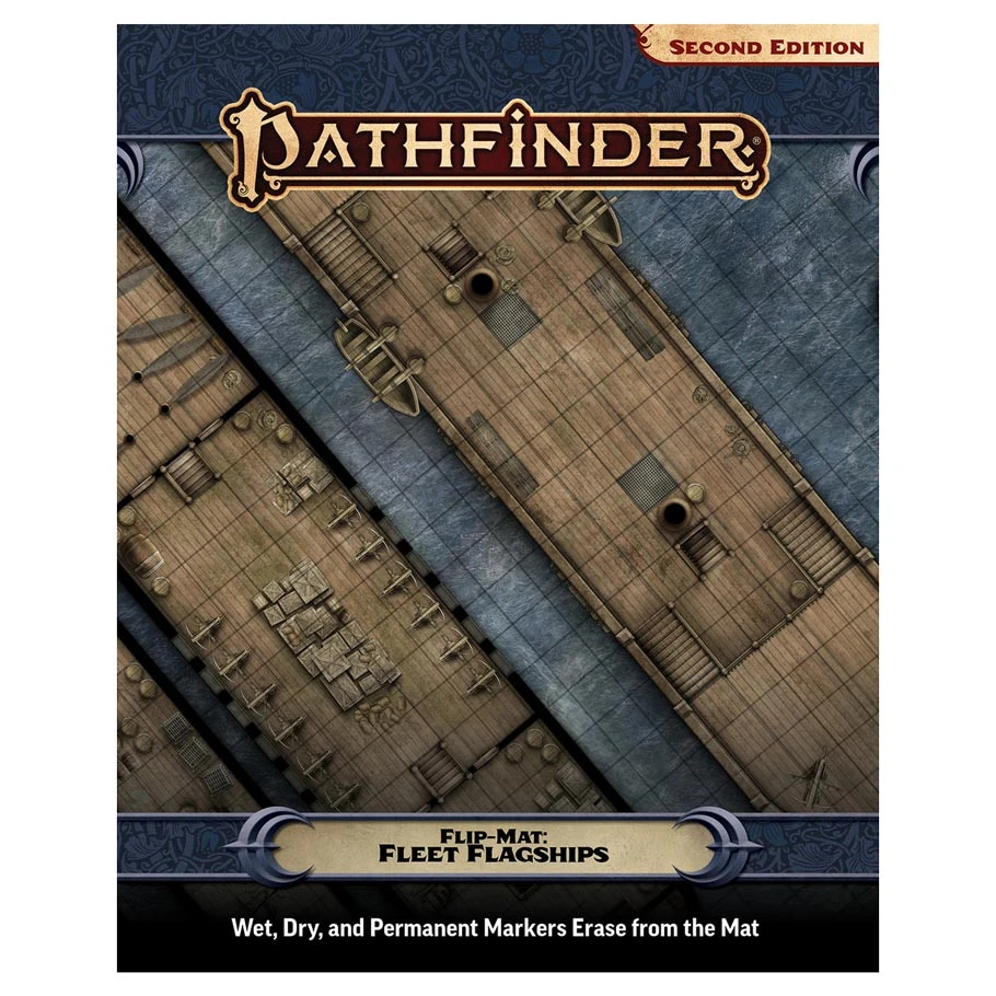 PZO11039-FM Pathfinder 2E Flip Role Play Games Mat - Fleet Flagship