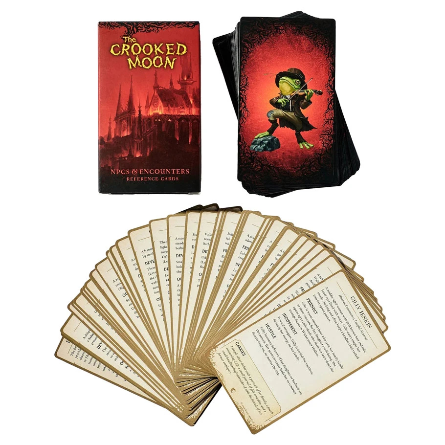 LAETCMRDNE Dungeons & Dragons 5E The Crooked Moon NPCs & Encounters Reference Card Deck