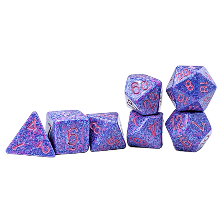CHX25367 Speckled Purple Passion Dice Game - Set of 7