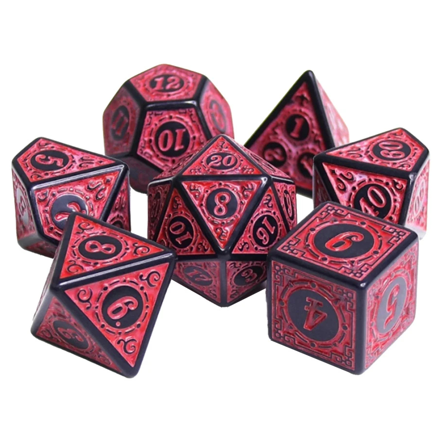 FBG2237 Magic Flame Dice Game, Red - Set of 7