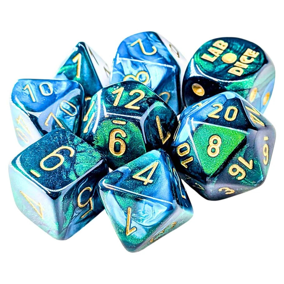 Manufacturing CHX30078 7-Set Lab - Gemini Dice, Green, Teal & gold